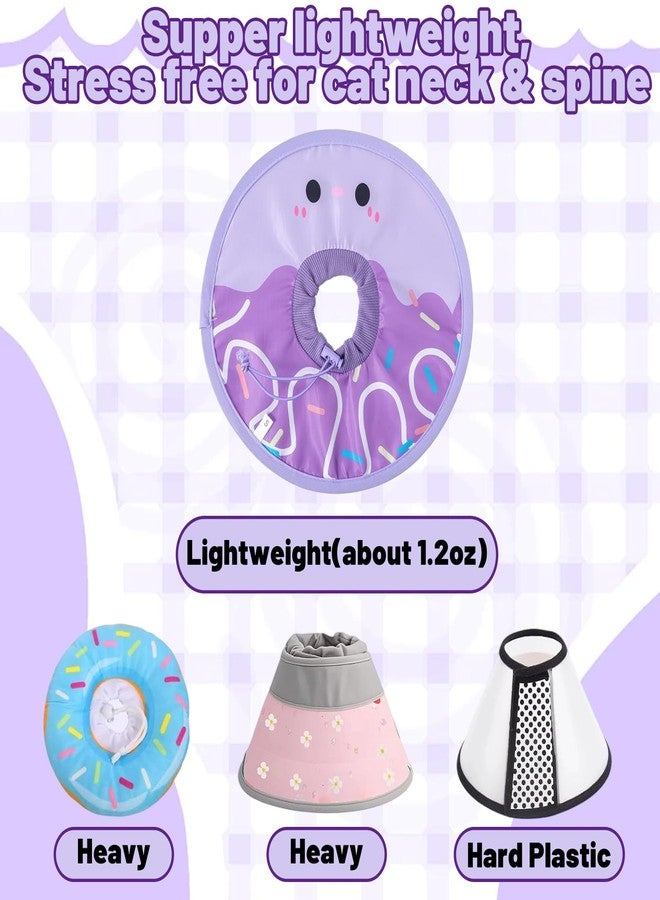 IIDEA Cat Recovery Collar for Post Surgery,Soft Adjustable Elizabethan Neck Cone Waterproof Lightweight Donut Shape for Cats Small Dogs Kitten Puppy Pet - Image 3